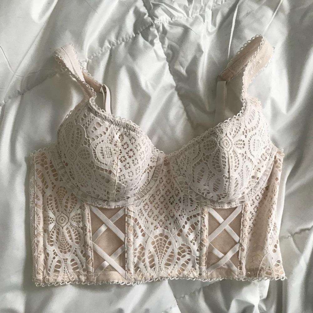 white lace corset